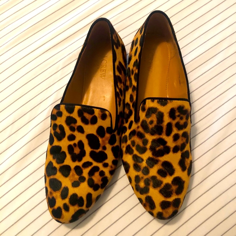 J Crew calf hair leopard print flats size 9